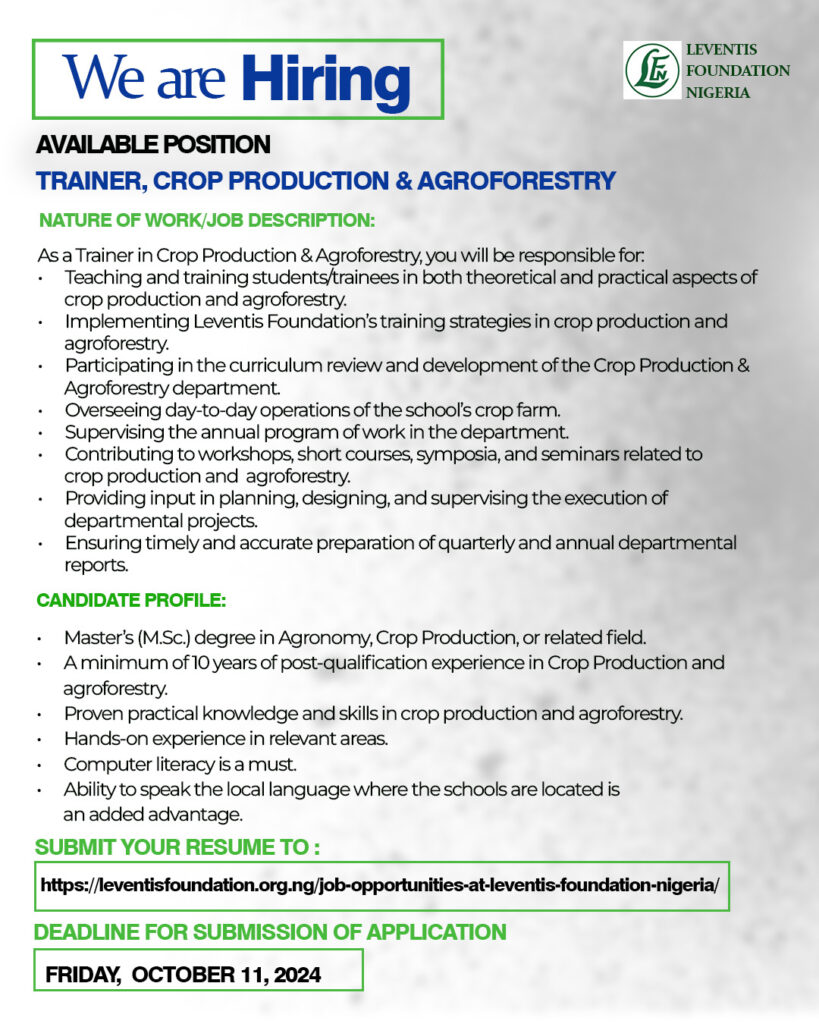 We are hiring, Agricultural training School