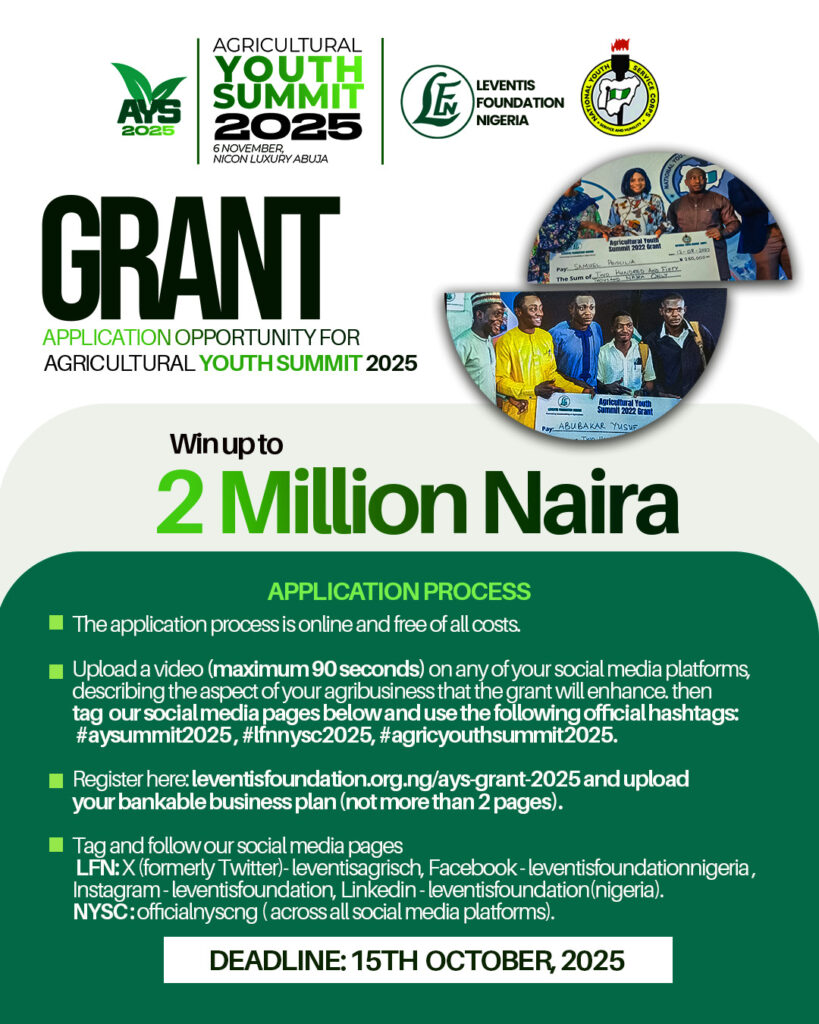 GRANT APPLICATION OPPORTUNITY FOR AGRICULTURAL YOUTH SUMMIT 2025